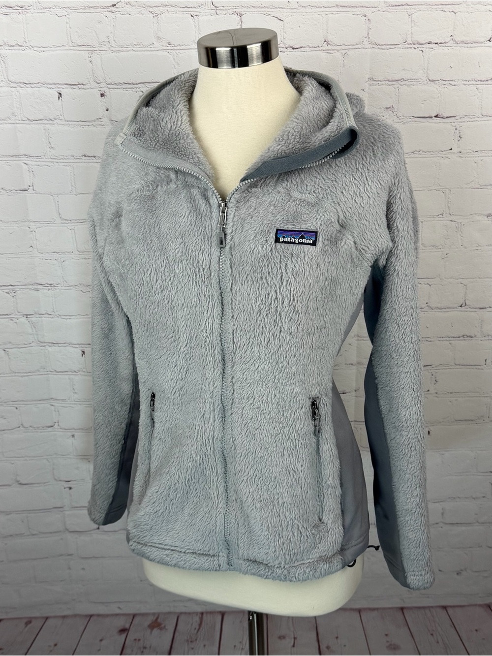Patagonia R3 Hi Loft Gray Cozy Full-Zip Hooded Fleece Jacket Gorpcore Medium